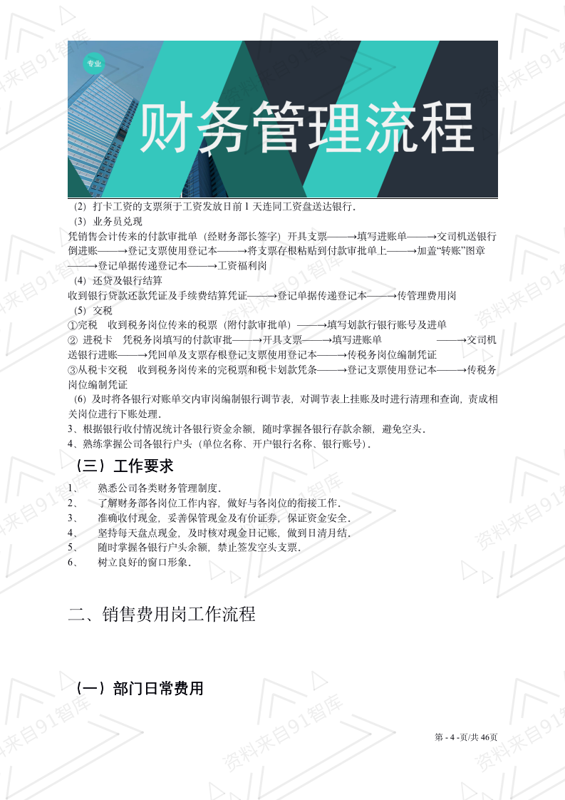 【会员参考】46页财务部门岗位流程制度_04